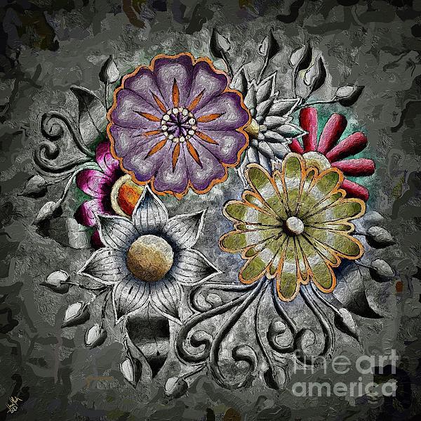 Anas Afash - Flowers on Charcoal 