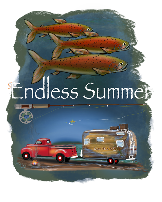 Fly Fishing Endless Summer Rainbow Trout Jigsaw Puzzle by Doug