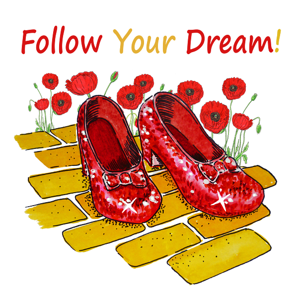 Follow The Yellow Brick Road Ruby Slippers Wizard of Oz T-Shirt