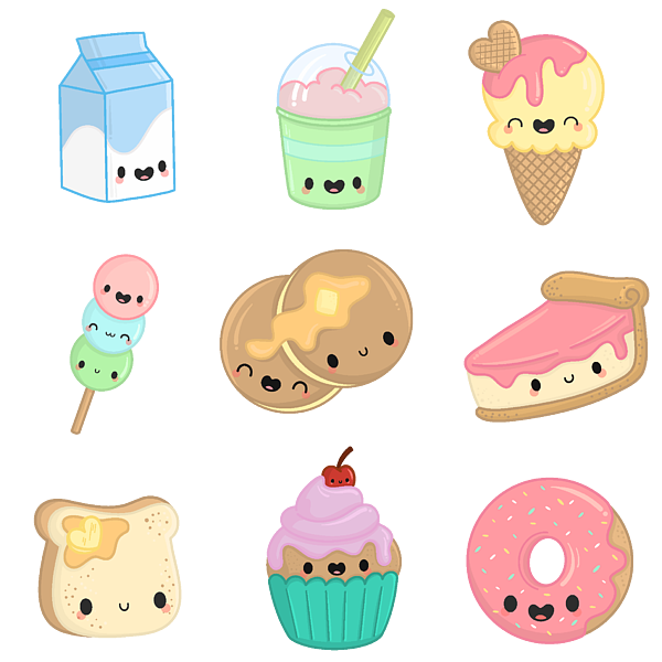 Buy Kawaii Food Collection Felt Stickers - Ice Cream at Tofu Cute