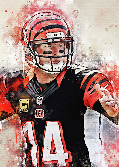 Cincinnati Bengals Player Andy Dalton Andydalton Andy Dalton  Andrewgregorydalton Andrew Gregory Dalt T-Shirt by Wrenn Huber - Pixels