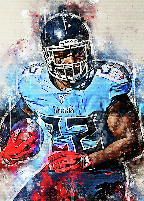 Derrick Henry Poster Tennessee Titans Canvas Print Wall 