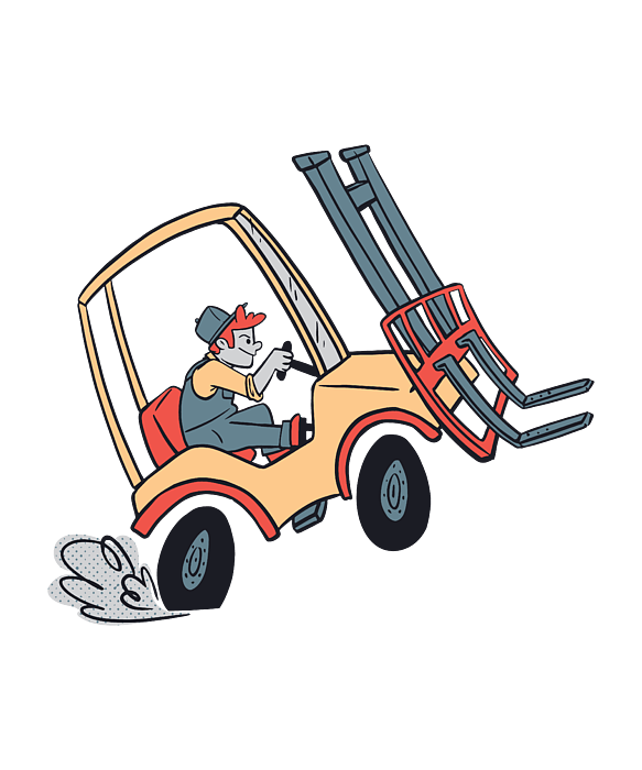 Forklift truck funny cartoon forklift truck worker Fleece Blanket by ...