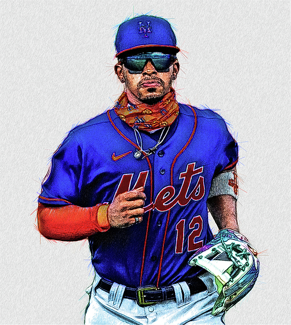 Francisco Lindor - SS - New York Mets Kids T-Shirt by Bob Smerecki - Pixels