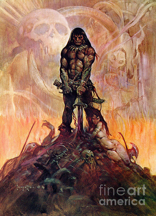 frank frazetta conan the barbarian art