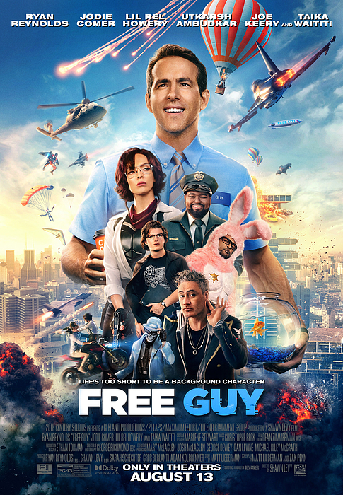 Free Guy Movie Ryan Reynolds Fleece Blanket