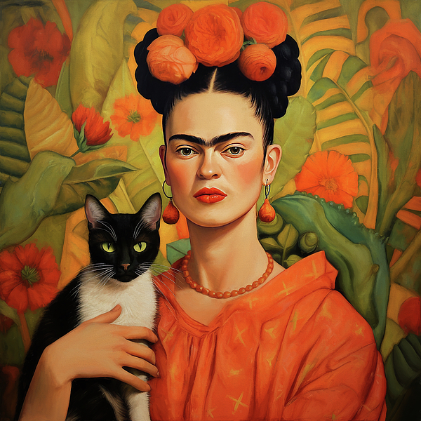 Peggy Collins - Frida Kahlo and Her Cat