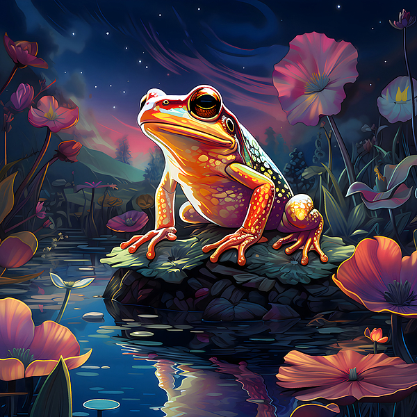 Lozzerly Designs - Frog At The Heart of Nightfall