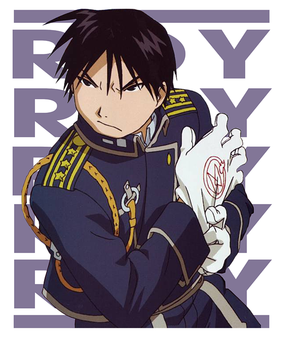 Fullmetal Alchemist Roy Mustang Name Anime T-Shirt by Anime Art