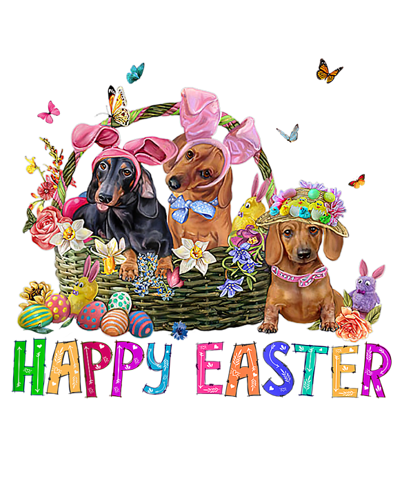 Funny Dachshund Dog Bunny Costume Rabbit Happy Easter TShirt Fleece Blanket  for Sale by Julie Hurst