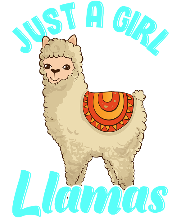 Cute Funny Just A Girl Who Loves Llamas Lama Digital Art by The