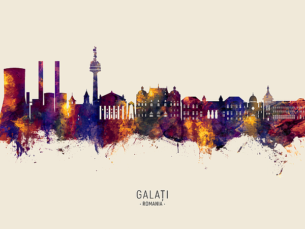 Galati Romania Skyline 58 Tapestry by Michael Tompsett Michael