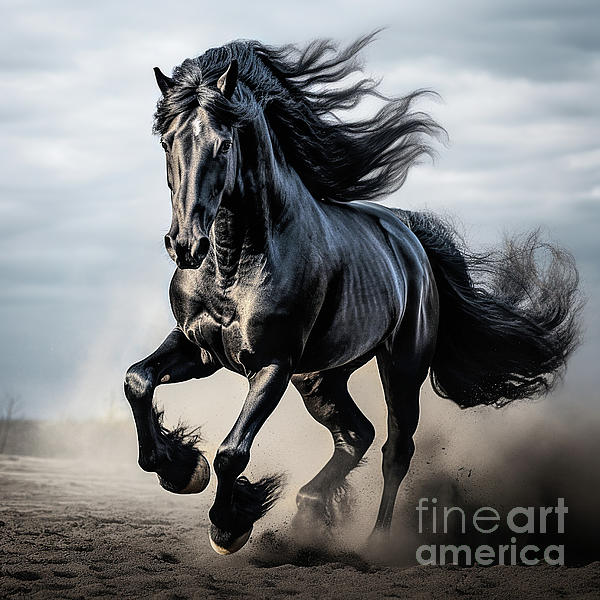 gallopping friesian horse elisabeth lucas