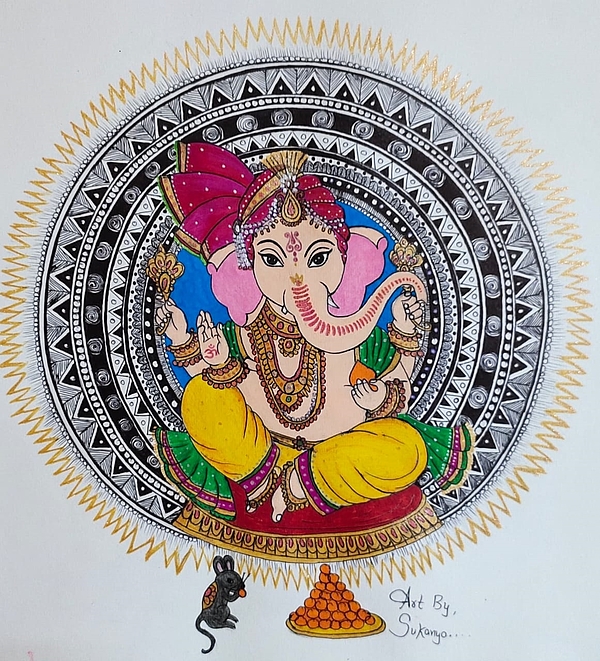 Skech Black Shri Ganesh Ji Pencil Sketch, Size: 8x12 at Rs 200/sheet in  Jalna
