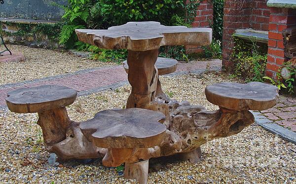 Lesley Evered - Garden Picnic Seating With Table