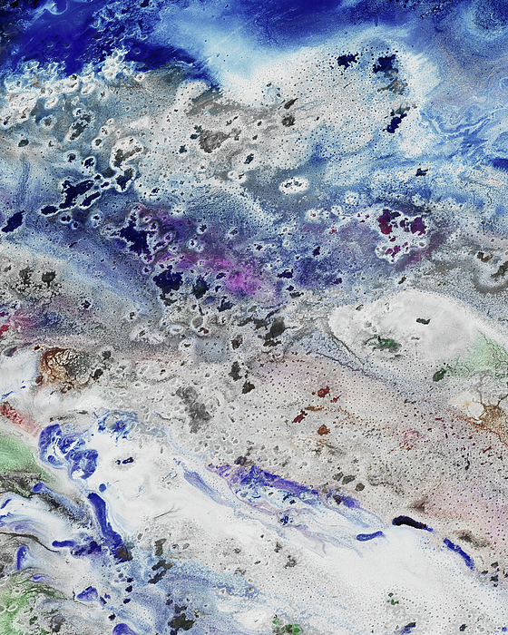 Irina Sztukowski - Gem Of The Sea Salty Blue Waves Of Crystals Watercolor Beach Art Decor IV