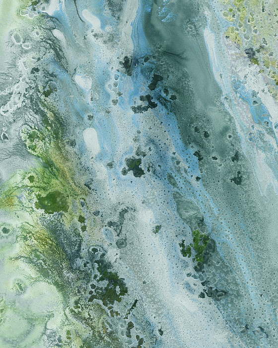 Irina Sztukowski - Gem Of The Sea Salty Blue Waves Of Crystals Watercolor Beach Art Decor V
