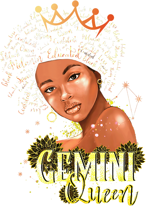 Gemini Girl PNG Printable, Zodiac Birthday Png, Gemini Queen Png ...