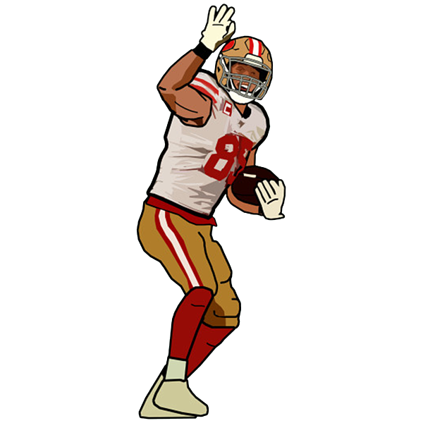 George Kittle Football Paper Poster 49ers 2 - George Kittle - T-Shirt