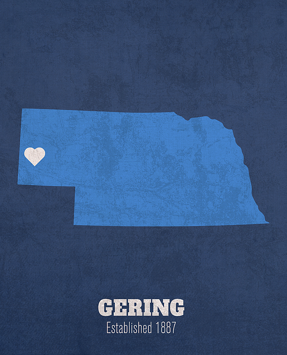 Gering Nebraska City Map Founded 1887 Creighton University Color ...