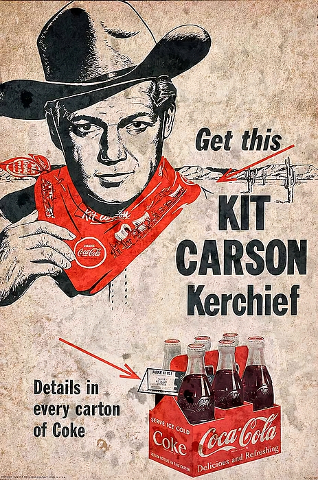 Get This Kit Carson Kerchief Details in Every Carton of Coke Tv Western  Cowboy Advertisement MGS096 Yoga Mat by Cody Cookston - Pixels