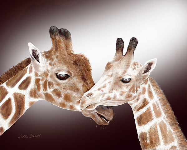 Karen Conger - Giraffa Camelopardalis Tallest of All - Digital Painting