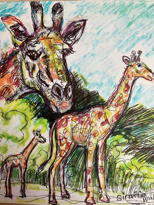Susan Brown    Slizys art signature name - Giraffes giraffes giraffes