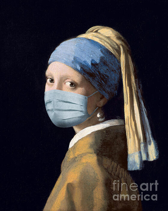 Delphimages Photo Creations - Girl with a mask and a pearl earring