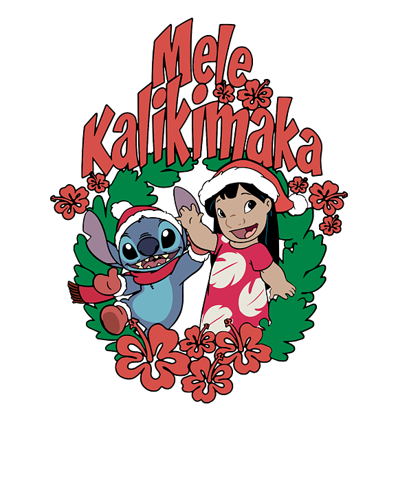 Girl's Lilo and Stitch Mele Kalikimaka Christmas Greeting Card by Lan ...
