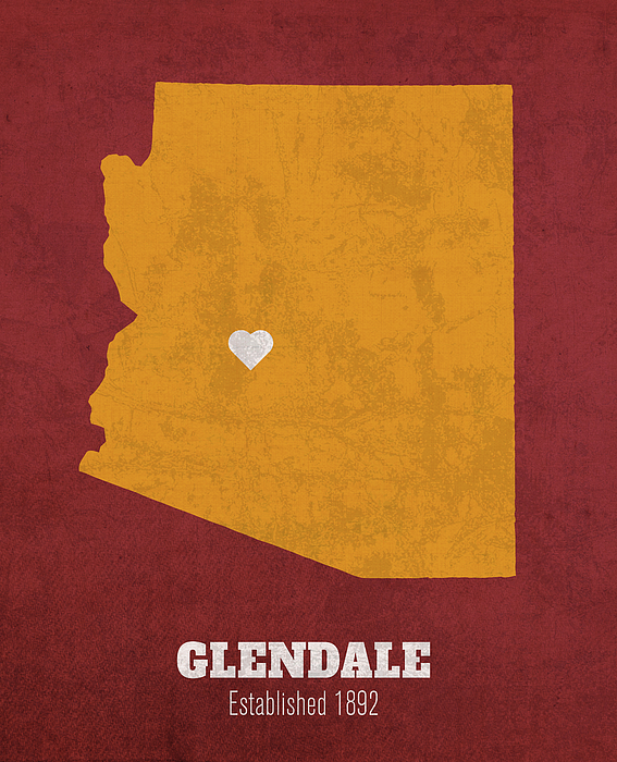 Glendale Arizona City Map Founded 1892 Arizona State University Color  Palette Coffee Mug by Design Turnpike - Instaprints