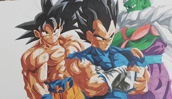 son goku, vegeta, and broly (dragon ball and 2 more) drawn by  wai_(y48754085)