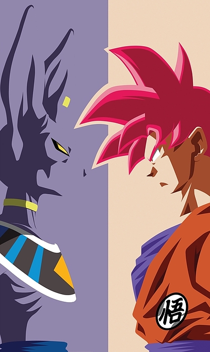 Goku vs Beerus Mode God - Fanart Goku vs Beerus Design Illustracion ...