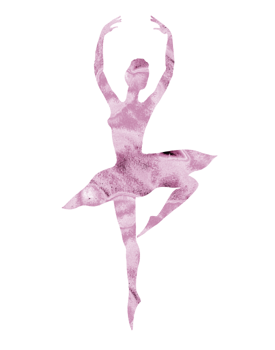 Dancing Ballerina Silhouette T-Shirt Retro Color Heart Tee