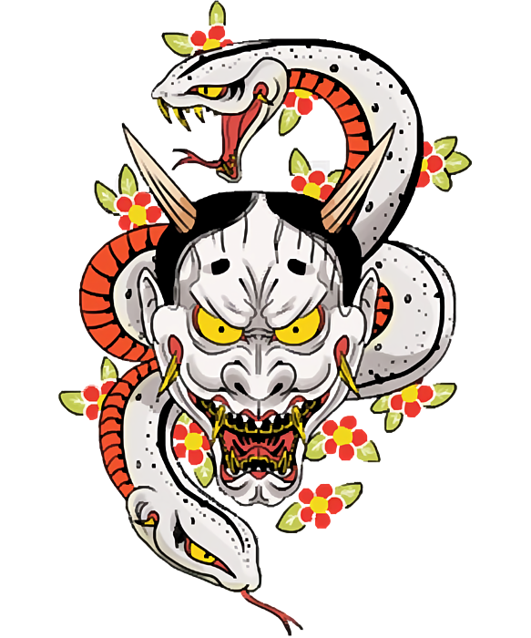 Goro Majima Hannya Tattoo Front Active T yellow Sticker by PLC Freya ...