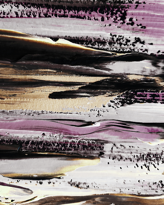 Irina Sztukowski - Gray Purple Monochrome Organic Line Brush Strokes Contemporary Decor 