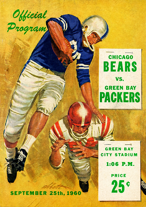 Green Bay Packers Vintage Program 2 Greeting Card by Joe Hamilton