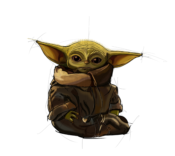 Grogu,Baby Yoda Drawing,Star Wars Concept Art Fleece Blanket