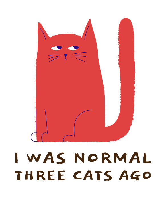 by Meowgicians 'I Was Normal 3 Cats Ago' Women's T-Shirt | for Cat Moms with Humor! Beige / S