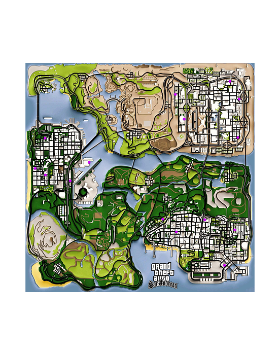 san andreas map with locations