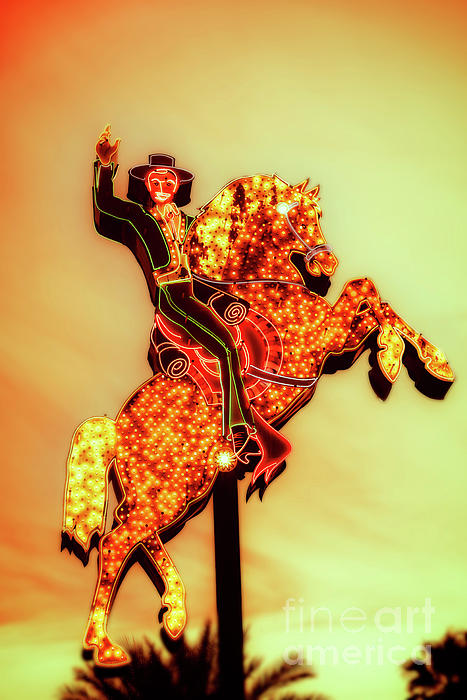 FeelingVegas Wall Art and Prints - Hacienda Horse and Rider Sign in Las Vegas