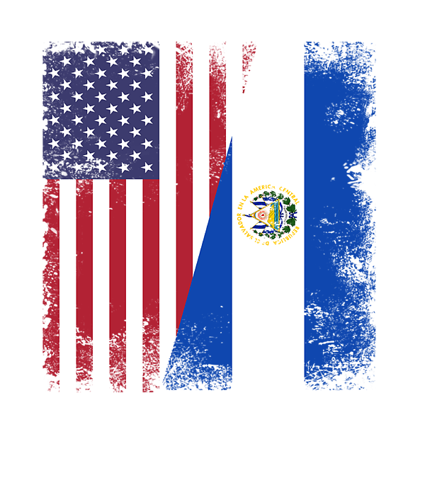 Half Salvadoran Flag Vintage El Salvador USA Greeting Card by