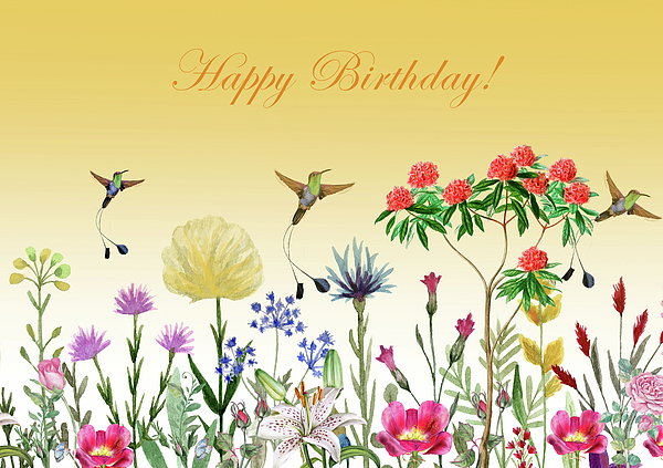Happy Birthday Card with Flowers, Happy Birthday Flower Card