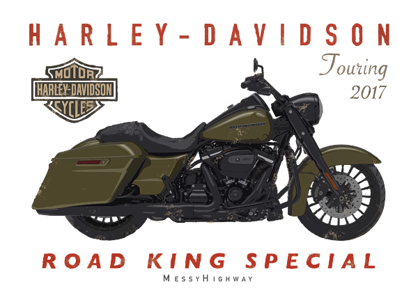 Harley Road King Special Retro Poster Beach Towel by Messy Highway