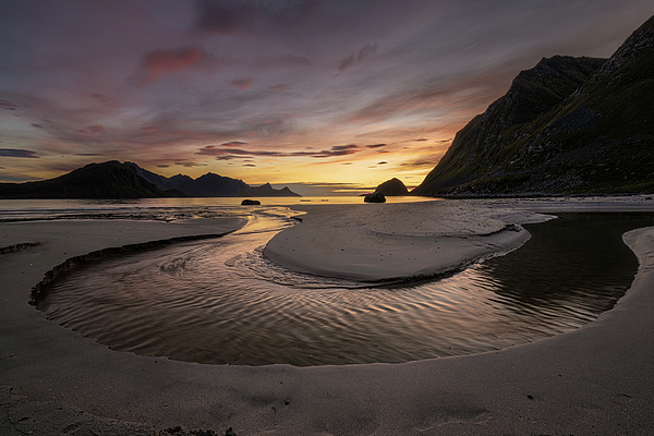 Joan Carroll - Haukland Beach Sunset Lofoten Norway