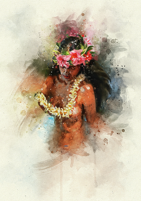 Art Skeee - Hawaiian Hula dancer Girl