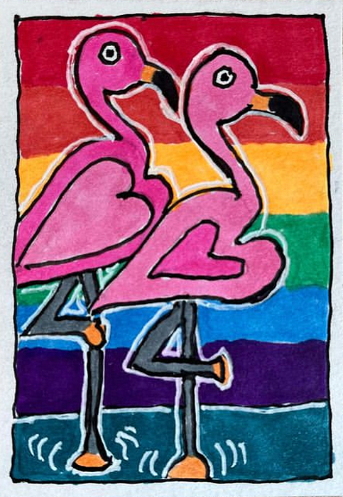 Heart Flamingo Pride Ornament by Michael Stanley - Fine Art America