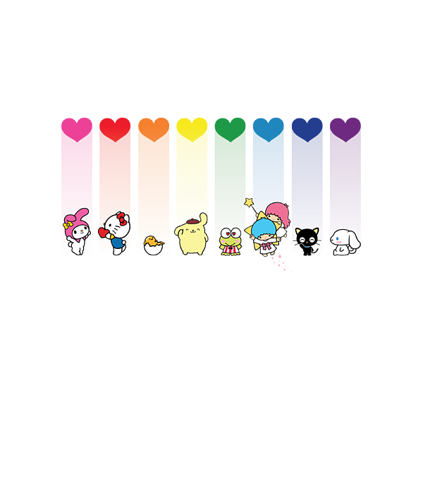 Hello Kitty and Friends Sanrio Rainbow Yoga Mat by Kei Caragh - Pixels