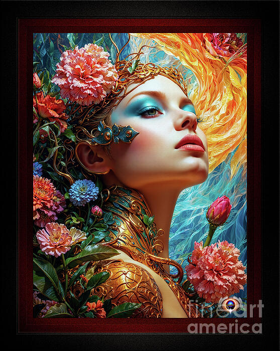 Xzendor7 - Her Floral Delights Alluring AI Concept Art Portrait by Xzendor7