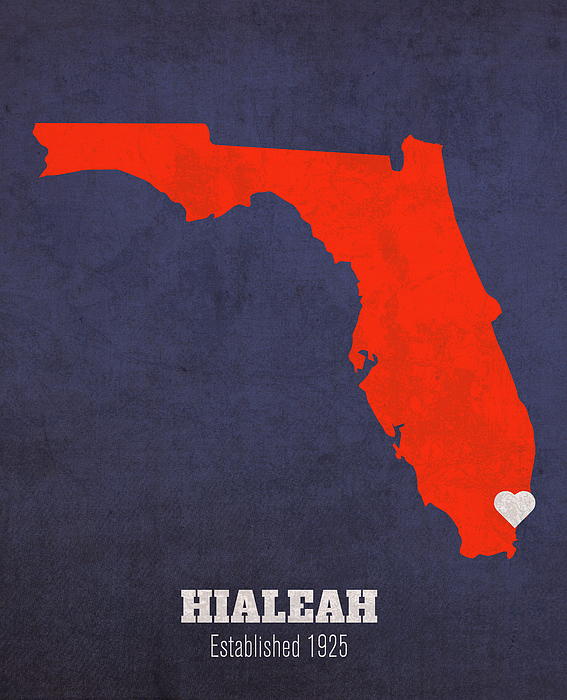 Hialeah Florida City Map Founded 1925 University of Florida Color Palette  Tapestry by Design Turnpike - Instaprints