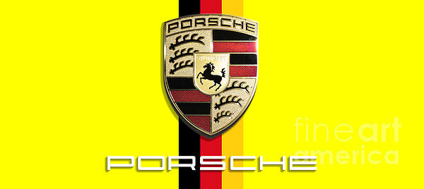 Stefano Senise - High Res Quality Porsche Logo - Hood Emblem German Flag